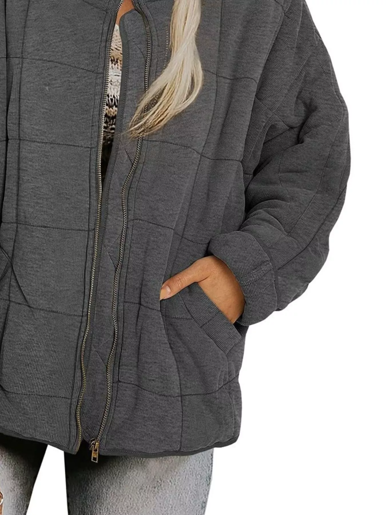 Quilted Zip Up Outerwear - Image 36