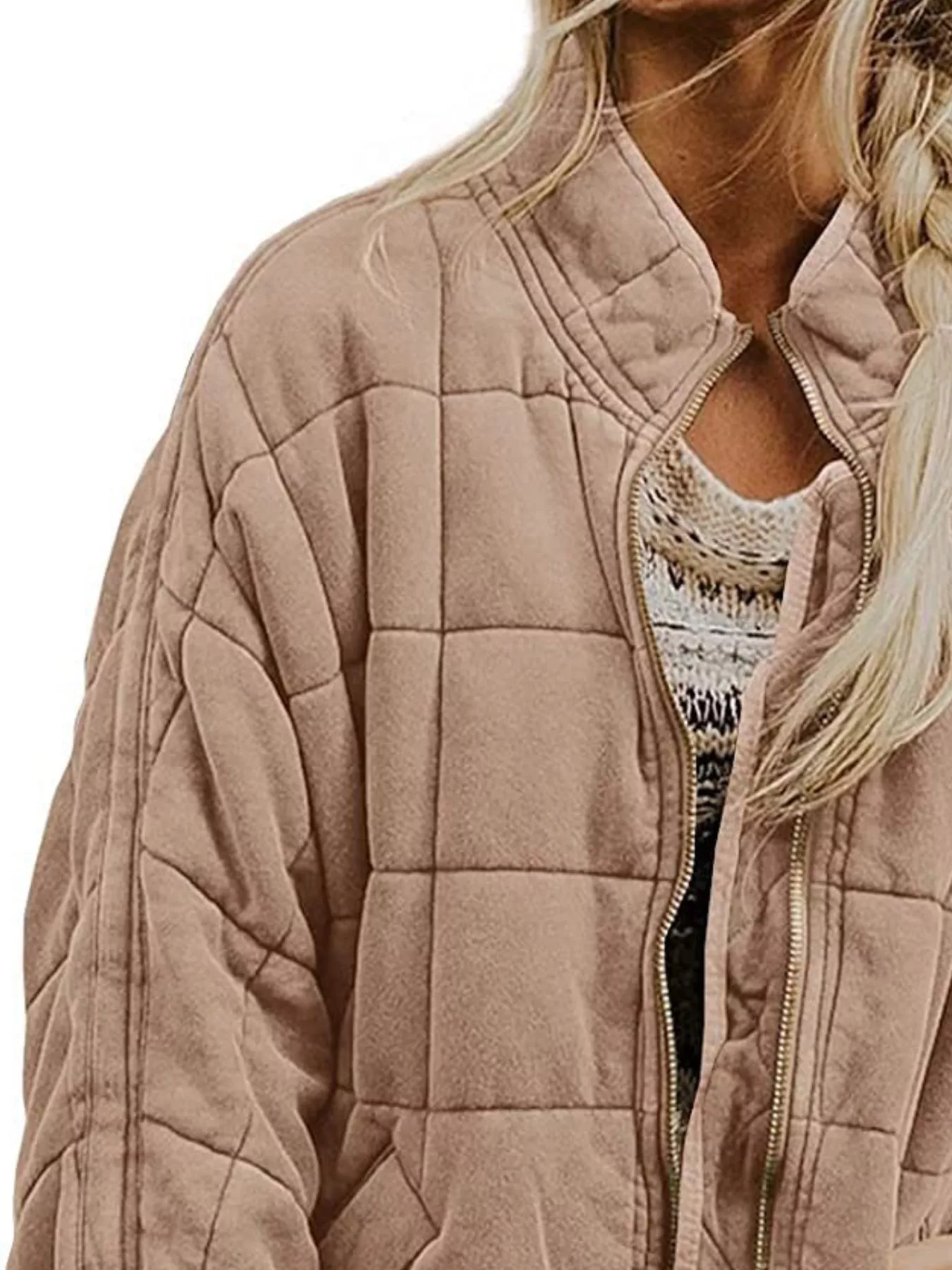 Quilted Zip Up Outerwear - Image 8