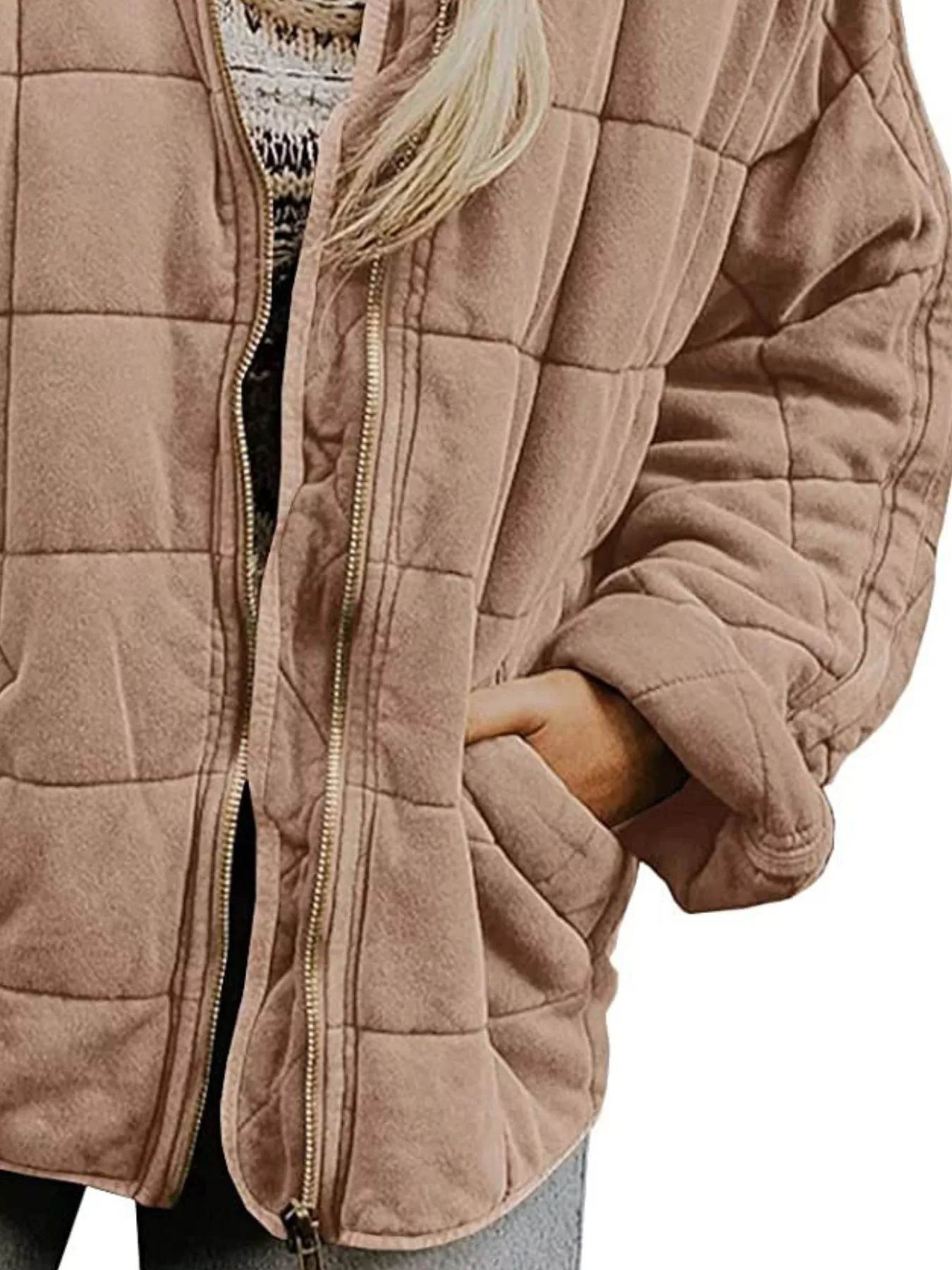 Quilted Zip Up Outerwear - Image 9