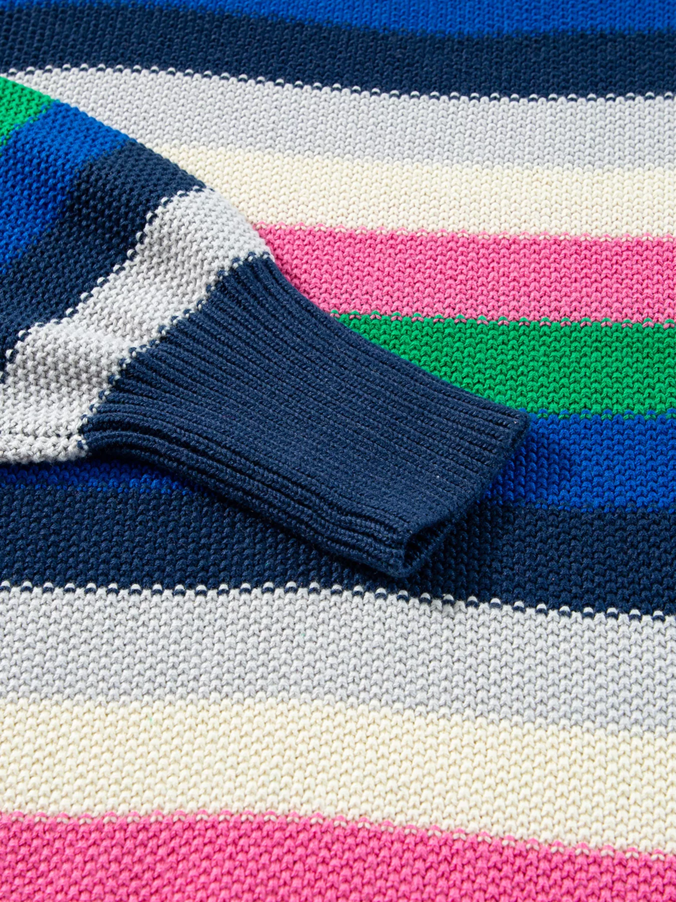 Rainbow Striped Crew Neck Drop Shoulder Sweater - Image 8
