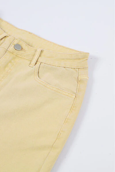 Raw Edge Mid Waist Flared Jeans - Image 11