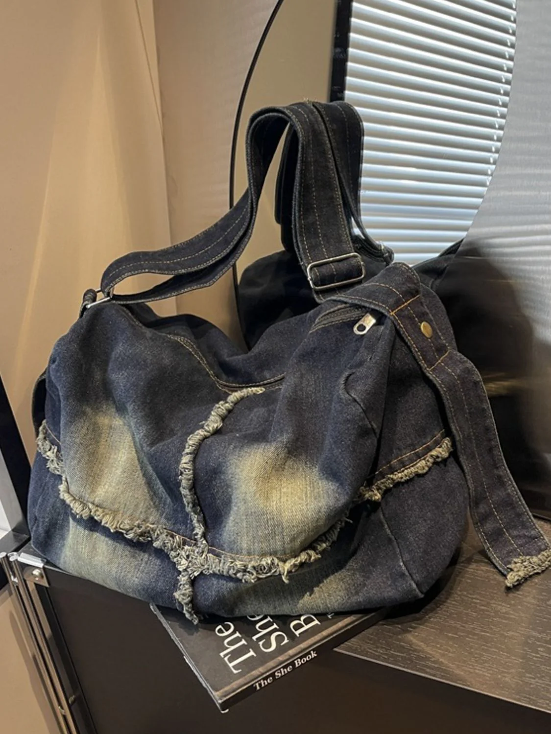 Raw Hem Gradient Crossbody Bag - Image 13