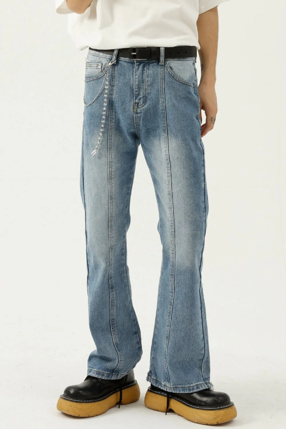 Raw Hem Jeans with Pockets - Image 2