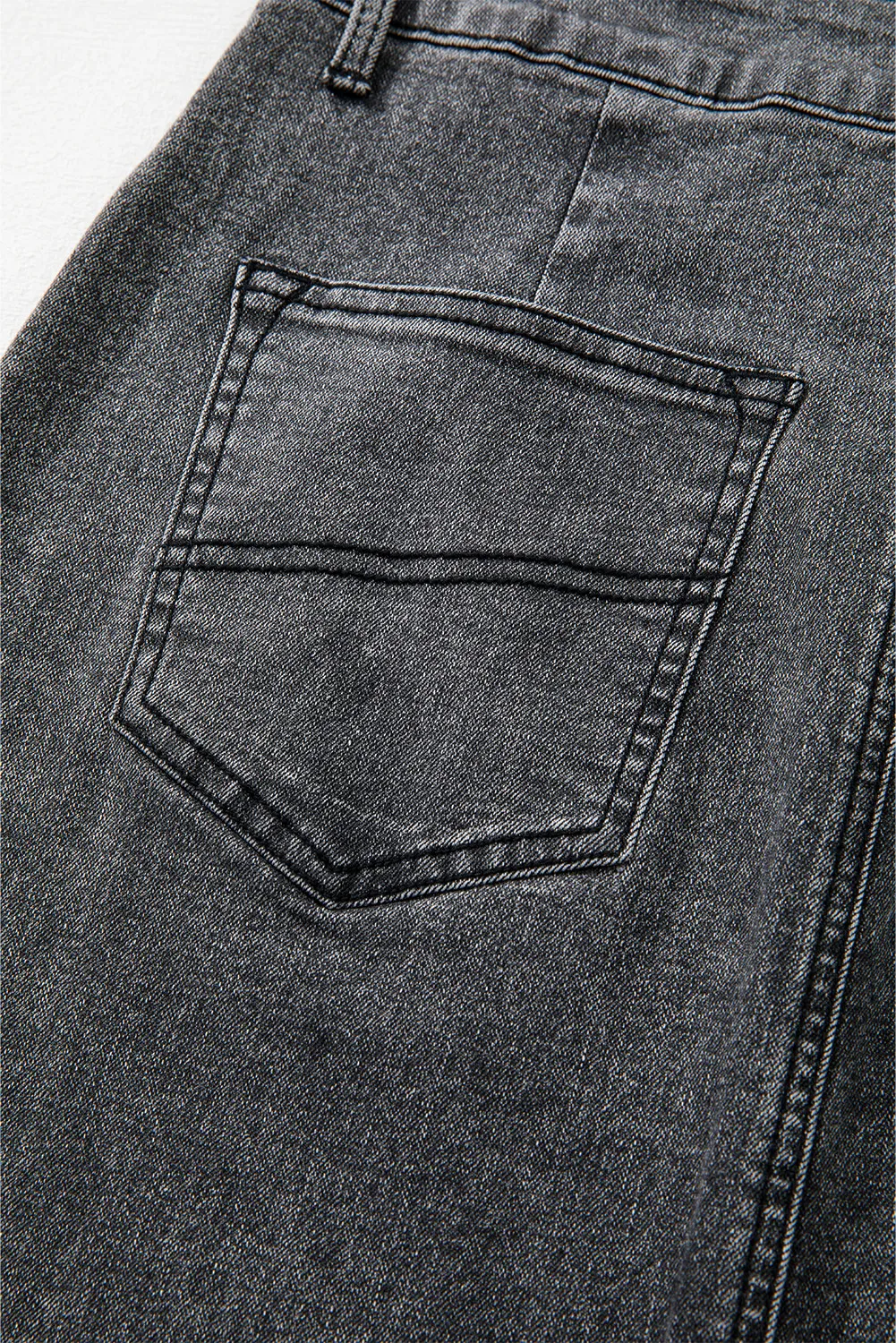 Raw Hem Midi Denim Skirt with Pockets - Image 8