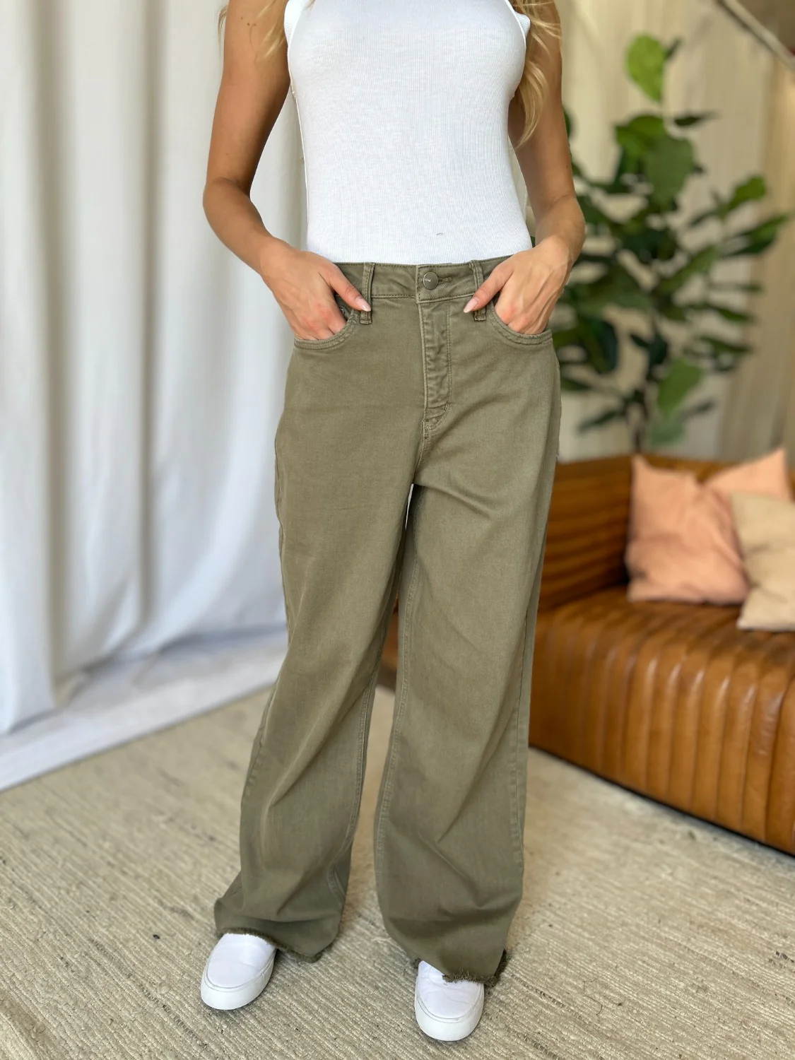 RFM Full Size High Rise Garment Dye Wide Leg Jeans - Image 10