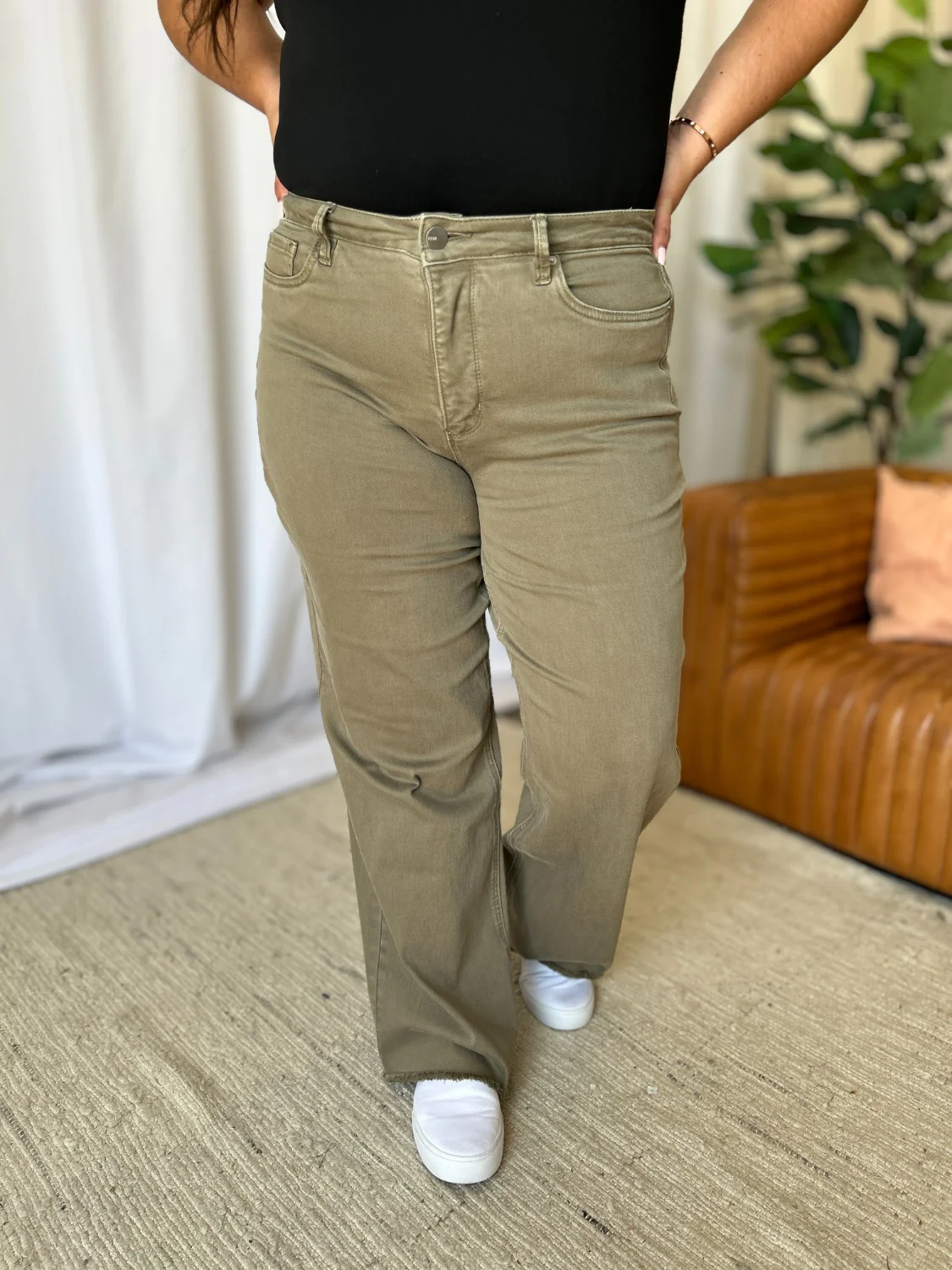 RFM Full Size High Rise Garment Dye Wide Leg Jeans - Image 14