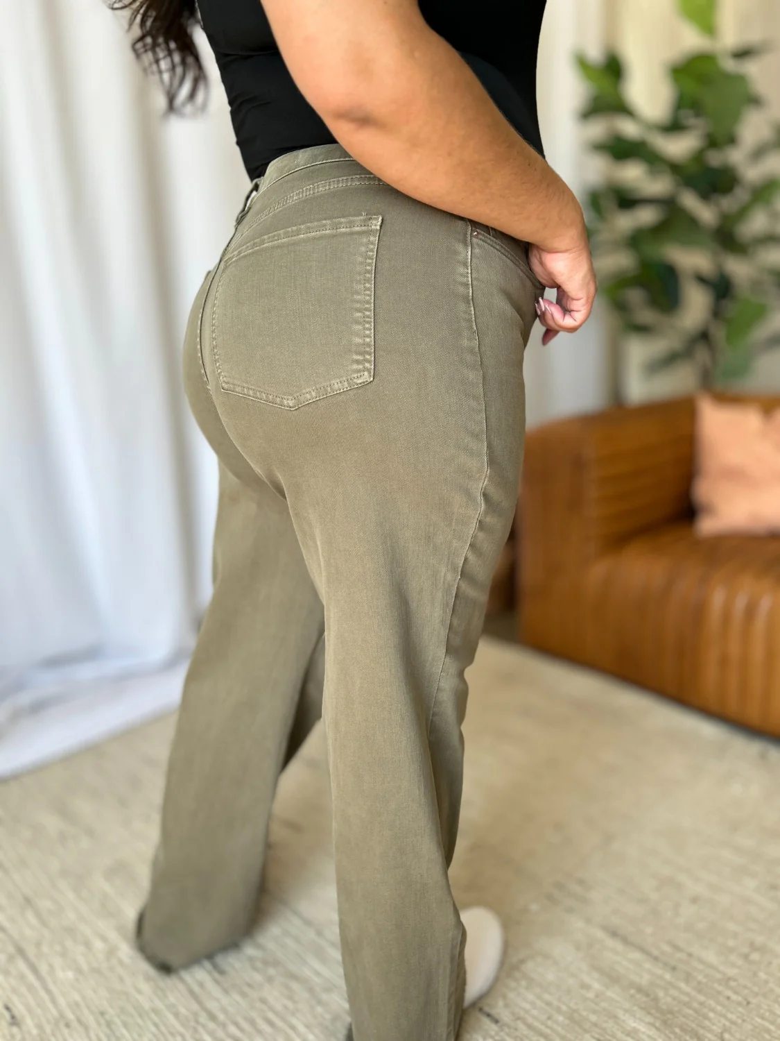 RFM Full Size High Rise Garment Dye Wide Leg Jeans - Image 17