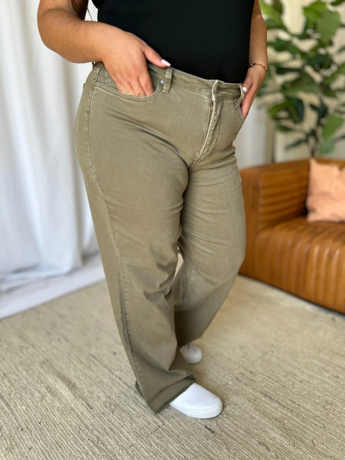 RFM Full Size High Rise Garment Dye Wide Leg Jeans - Image 19