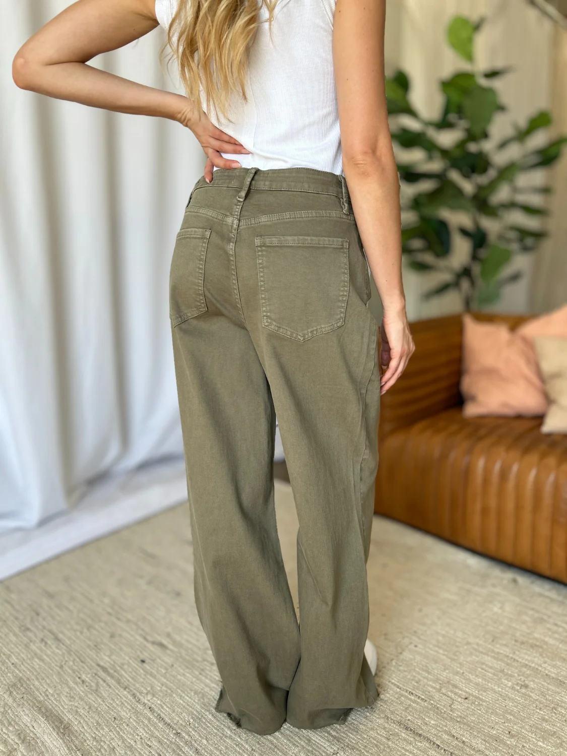 RFM Full Size High Rise Garment Dye Wide Leg Jeans - Image 3