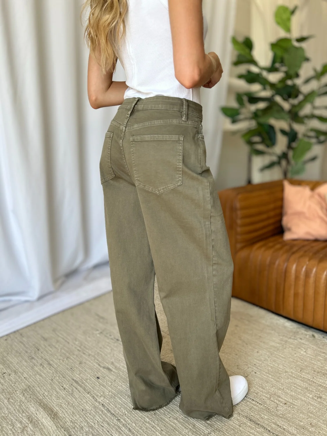 RFM Full Size High Rise Garment Dye Wide Leg Jeans - Image 4