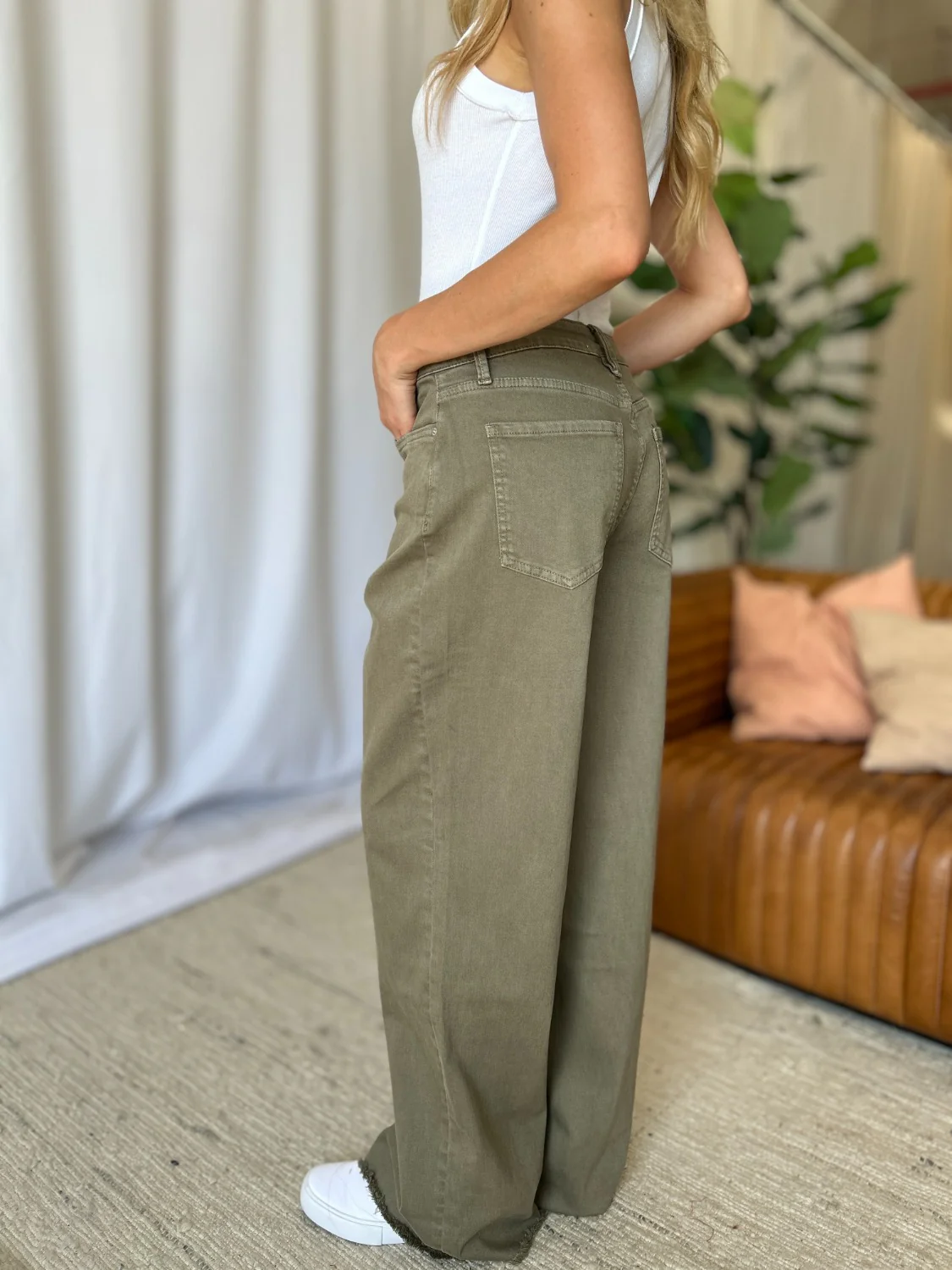 RFM Full Size High Rise Garment Dye Wide Leg Jeans - Image 6