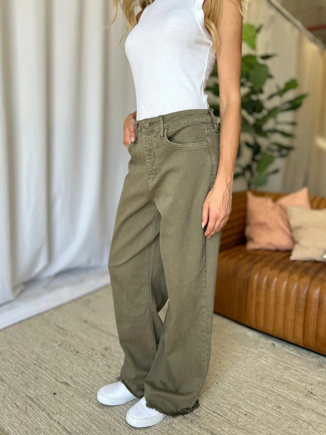 RFM Full Size High Rise Garment Dye Wide Leg Jeans - Image 7