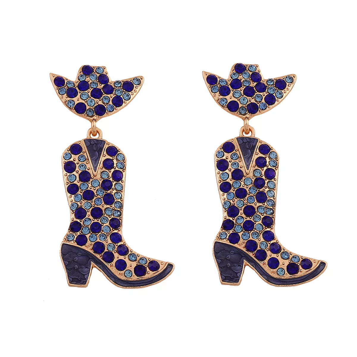 Rhinestone Cowboy Boot Dangle Earrings - Image 10