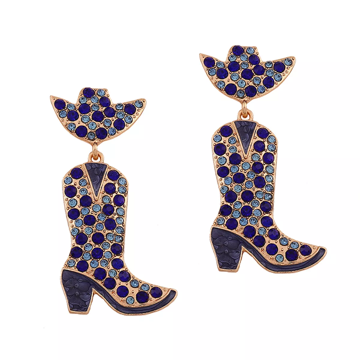 Rhinestone Cowboy Boot Dangle Earrings - Image 11