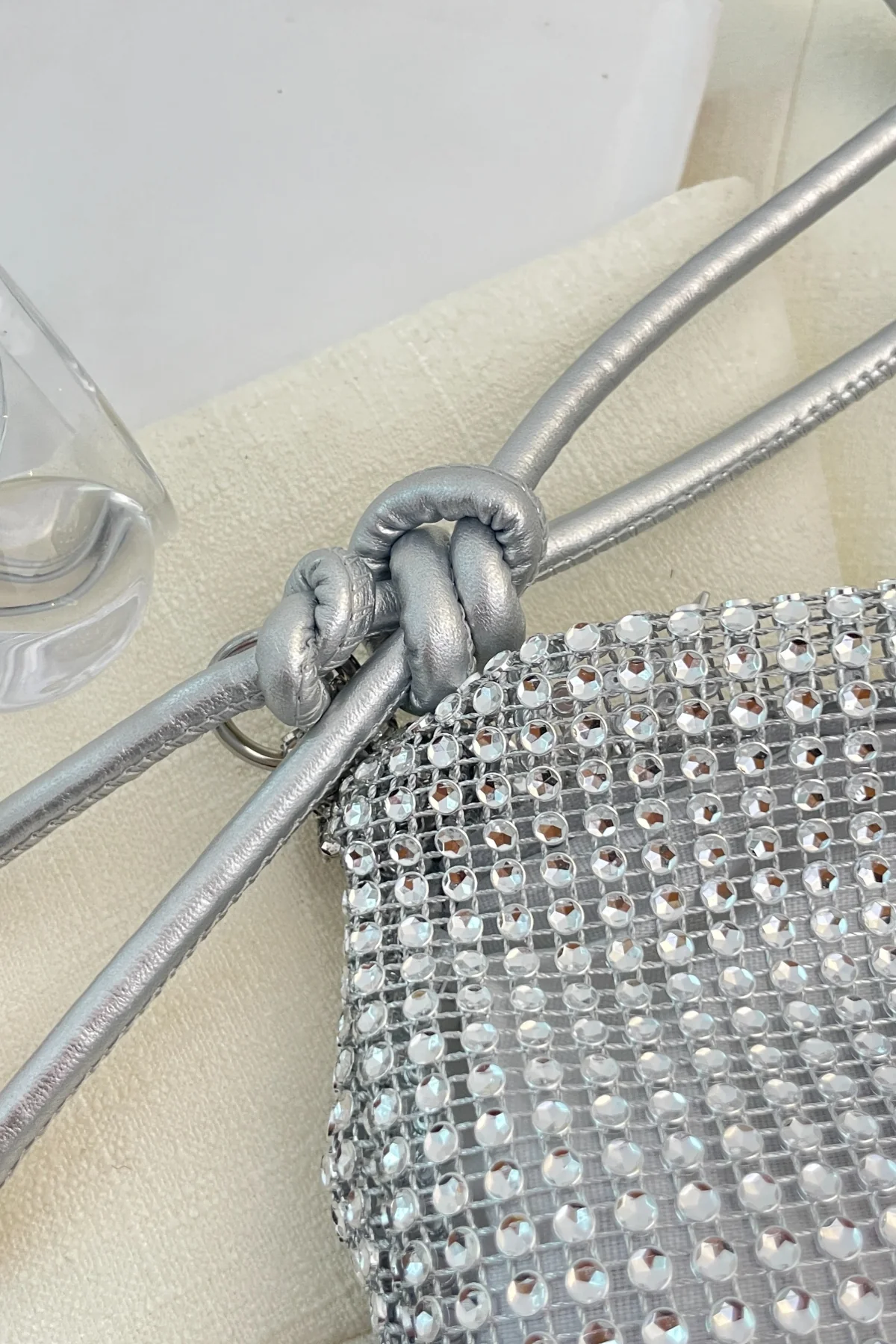 Rhinestone Knotted Strap Crossbody Bag - Image 17