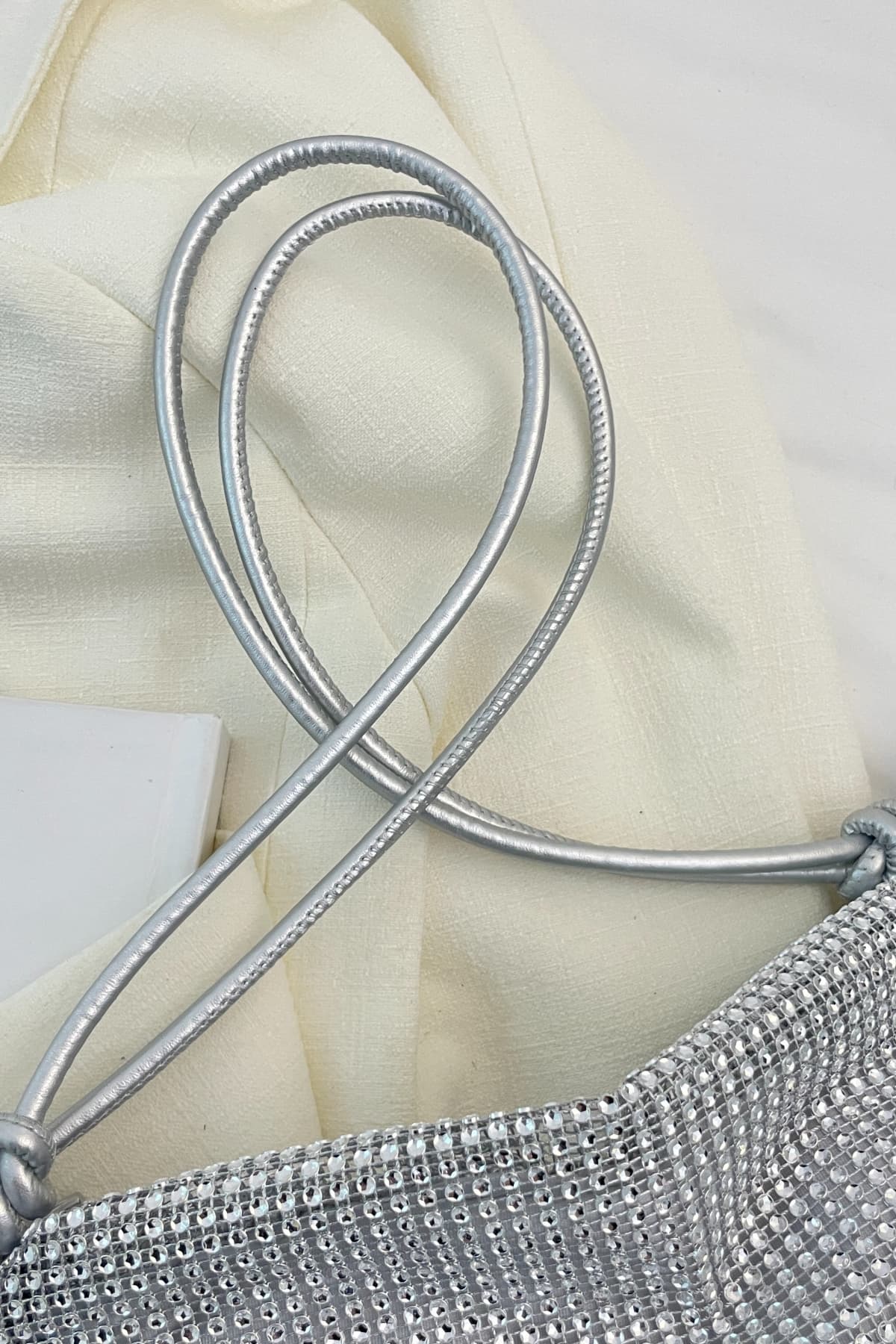 Rhinestone Knotted Strap Crossbody Bag - Image 19