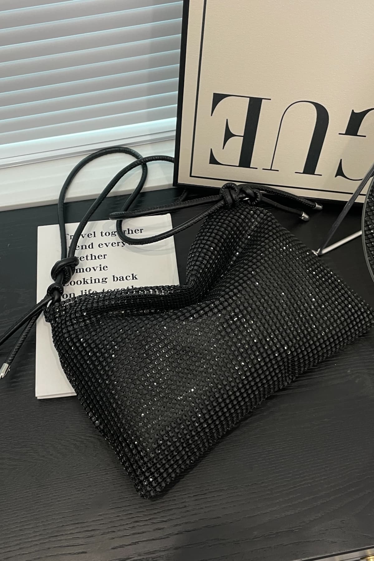 Rhinestone Knotted Strap Crossbody Bag - Image 24