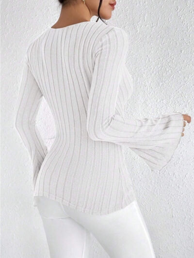 Ribbed Flare Sleeve Top - Image 10