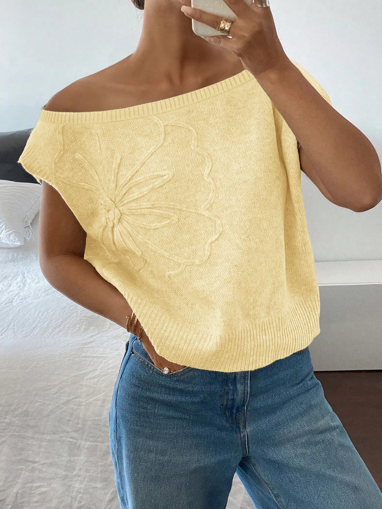 Ribbed Hem Boat Neck Sweater - Image 11