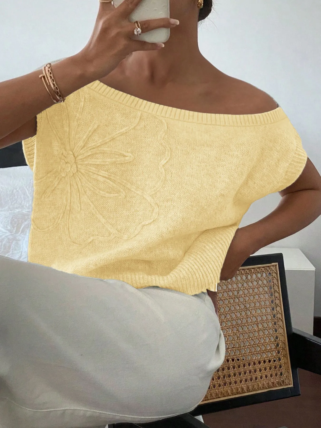 Ribbed Hem Boat Neck Sweater - Image 12