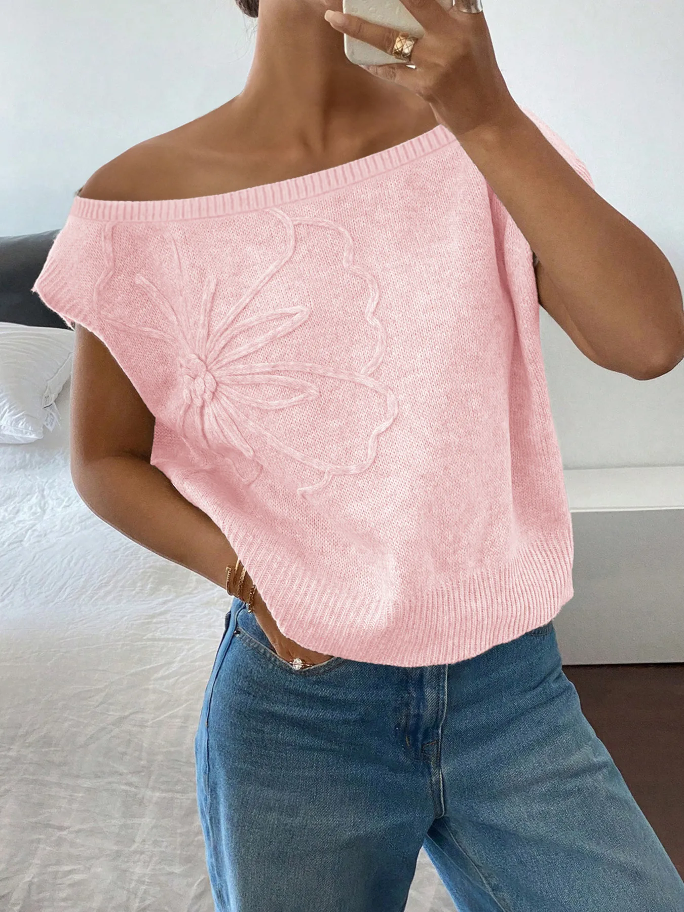 Ribbed Hem Boat Neck Sweater - Image 7
