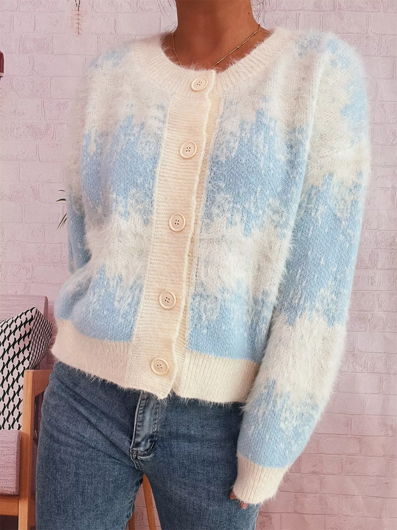 Ribbed Hem Button Up Cardigan - Image 11