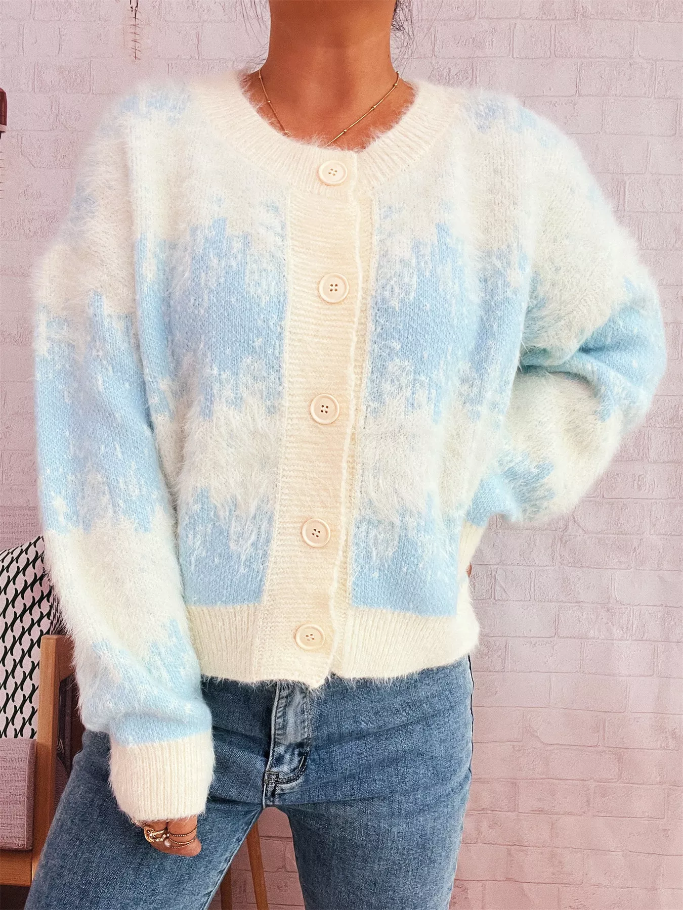Ribbed Hem Button Up Cardigan - Image 12