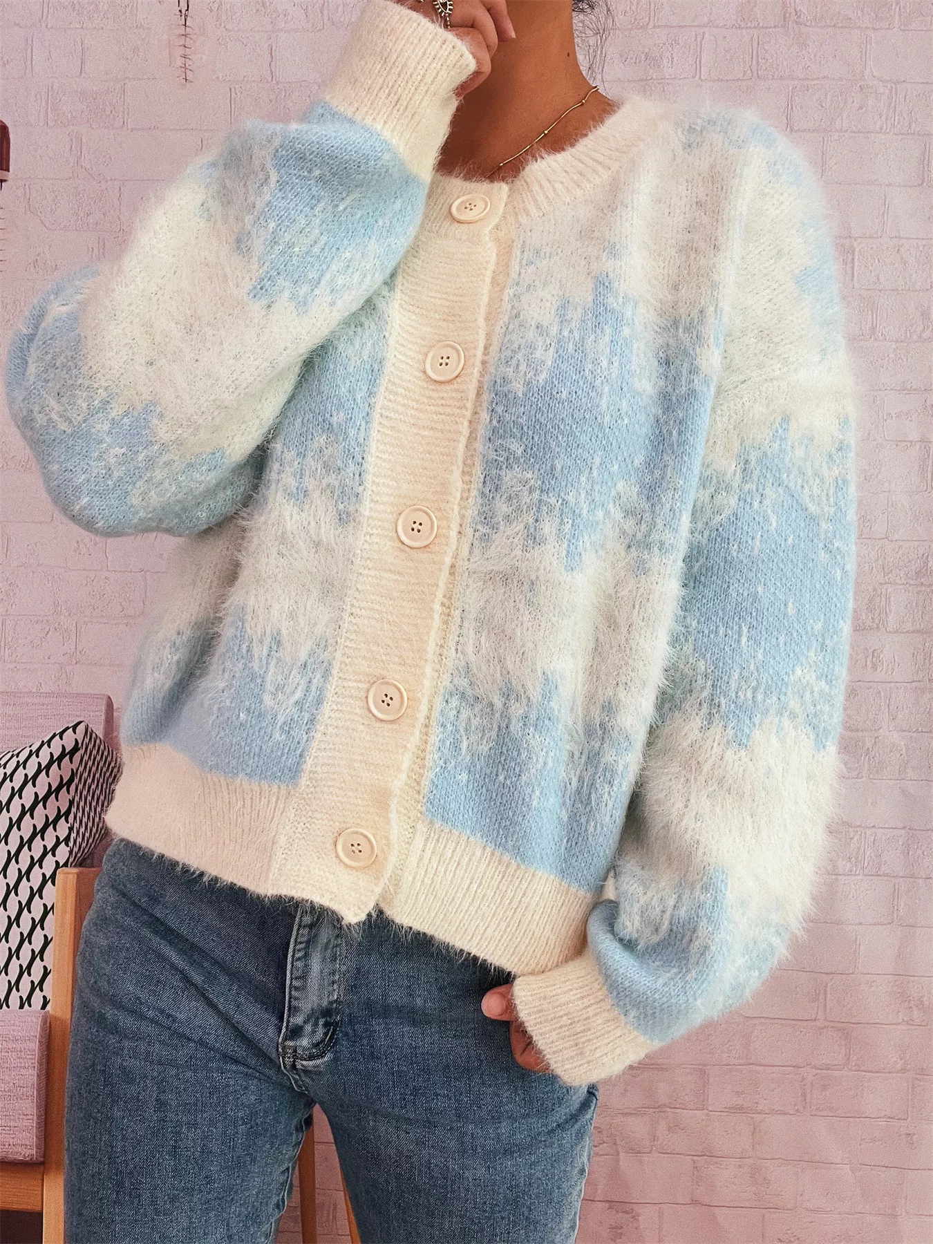 Ribbed Hem Button Up Cardigan - Image 13