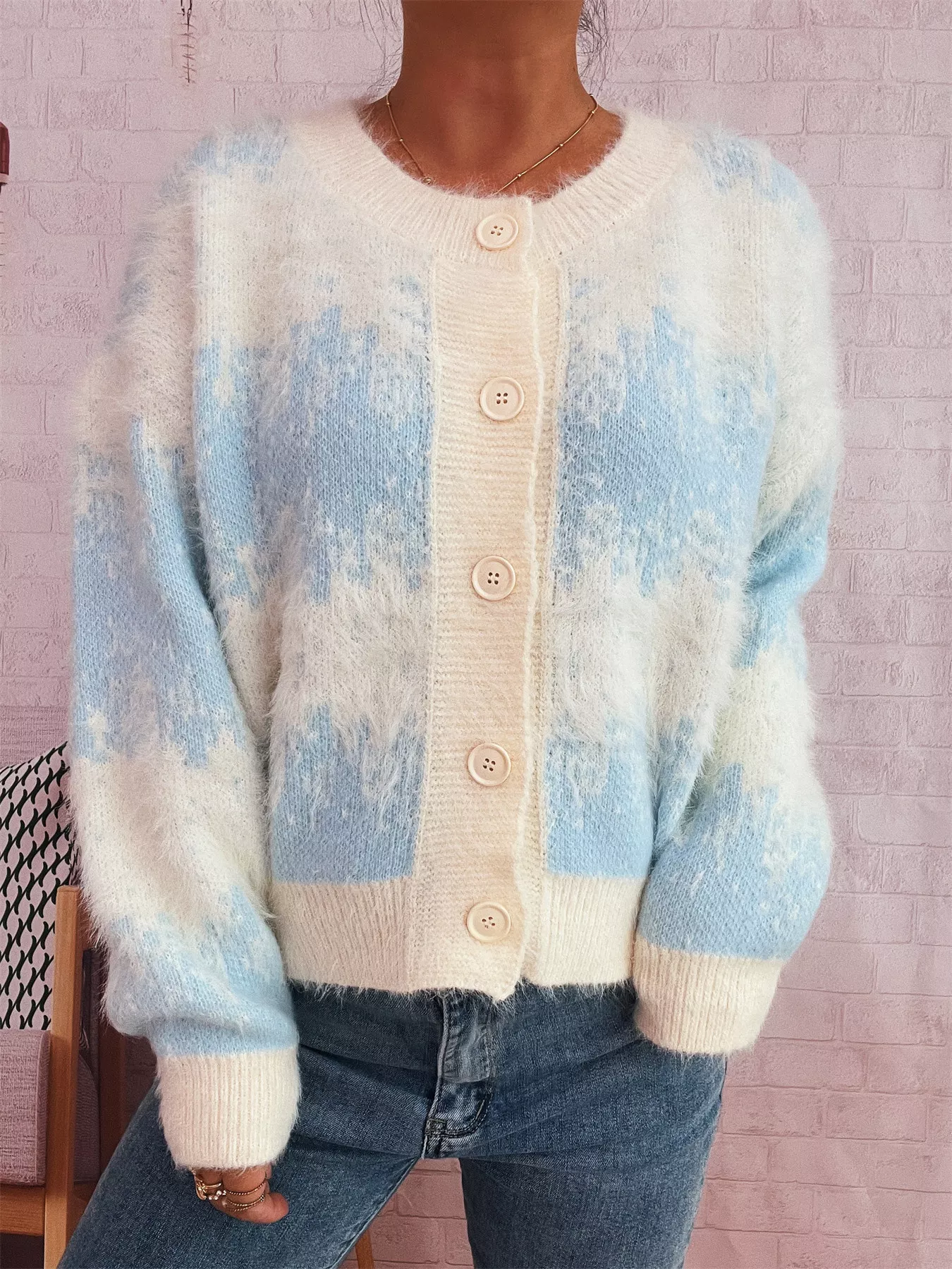 Ribbed Hem Button Up Cardigan - Image 14