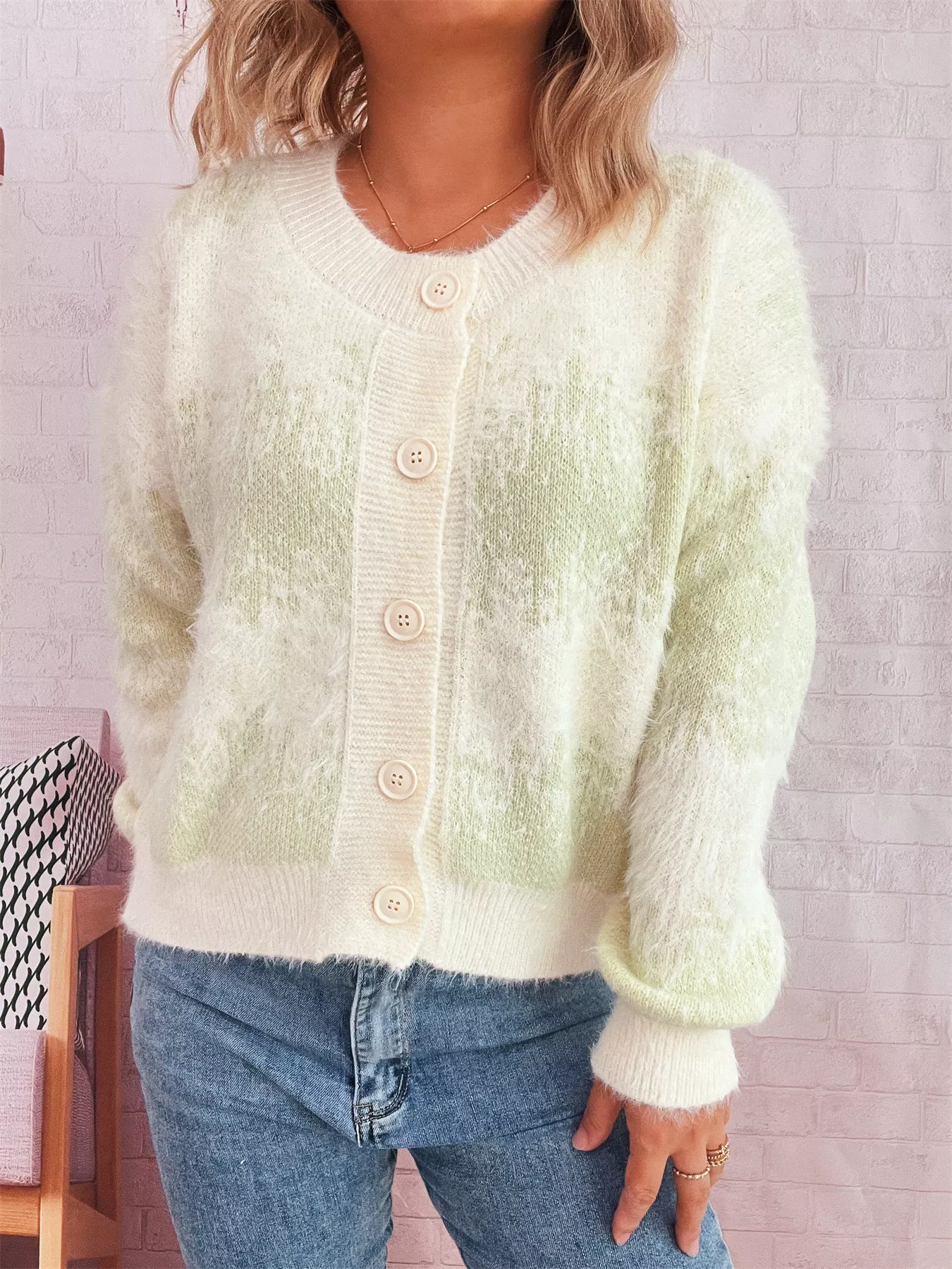 Ribbed Hem Button Up Cardigan - Image 17
