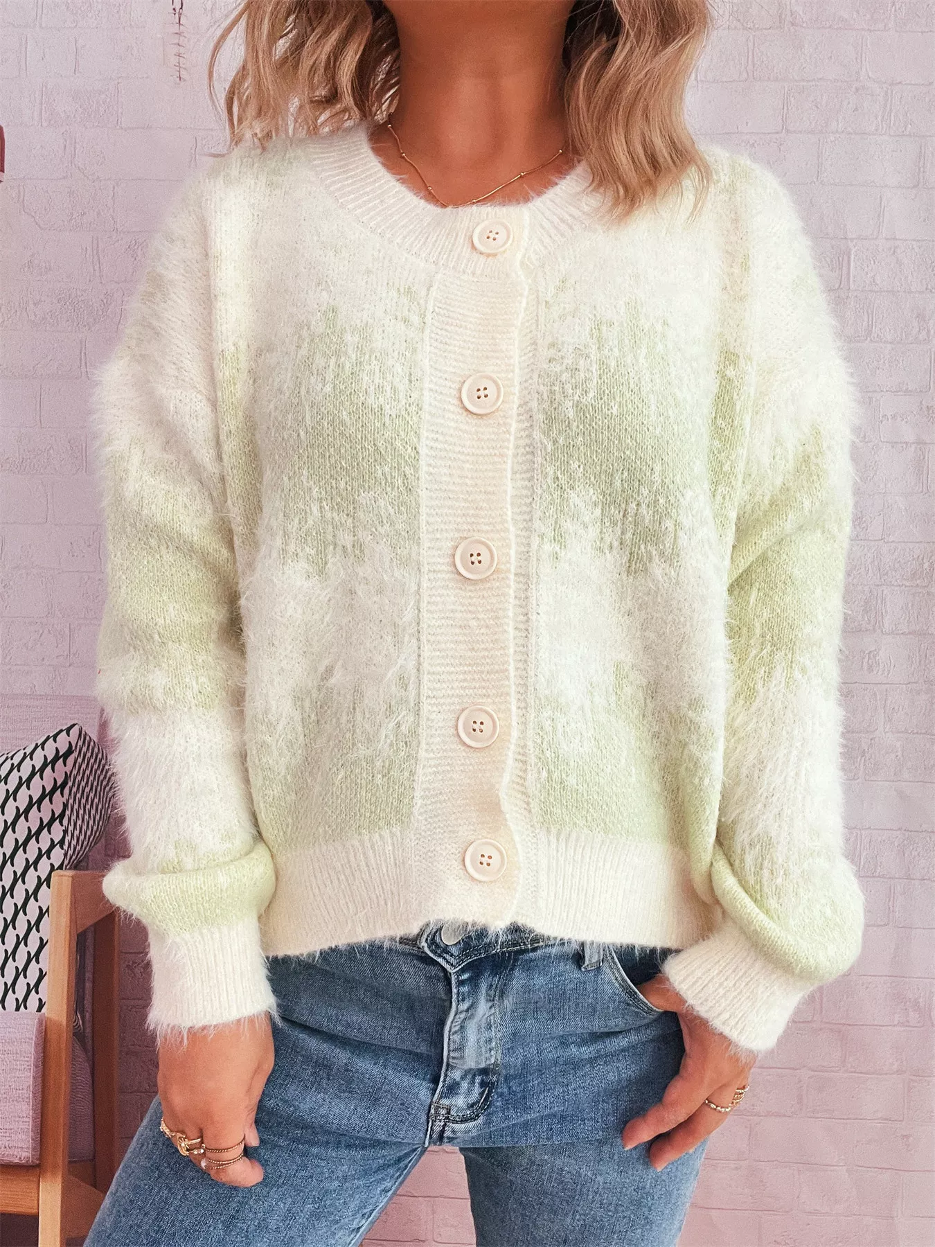 Ribbed Hem Button Up Cardigan - Image 18