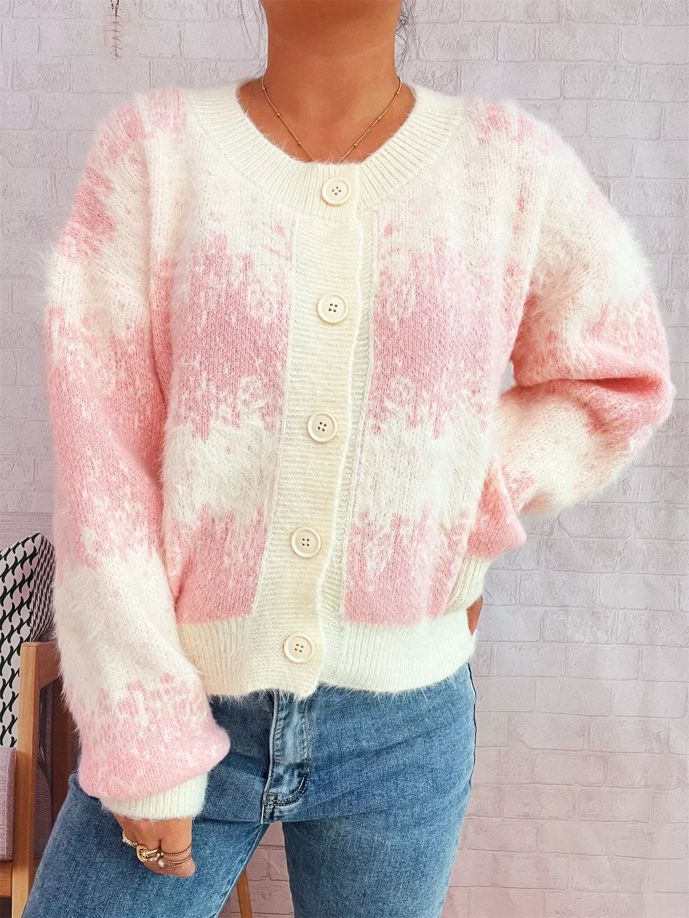 Ribbed Hem Button Up Cardigan - Image 6