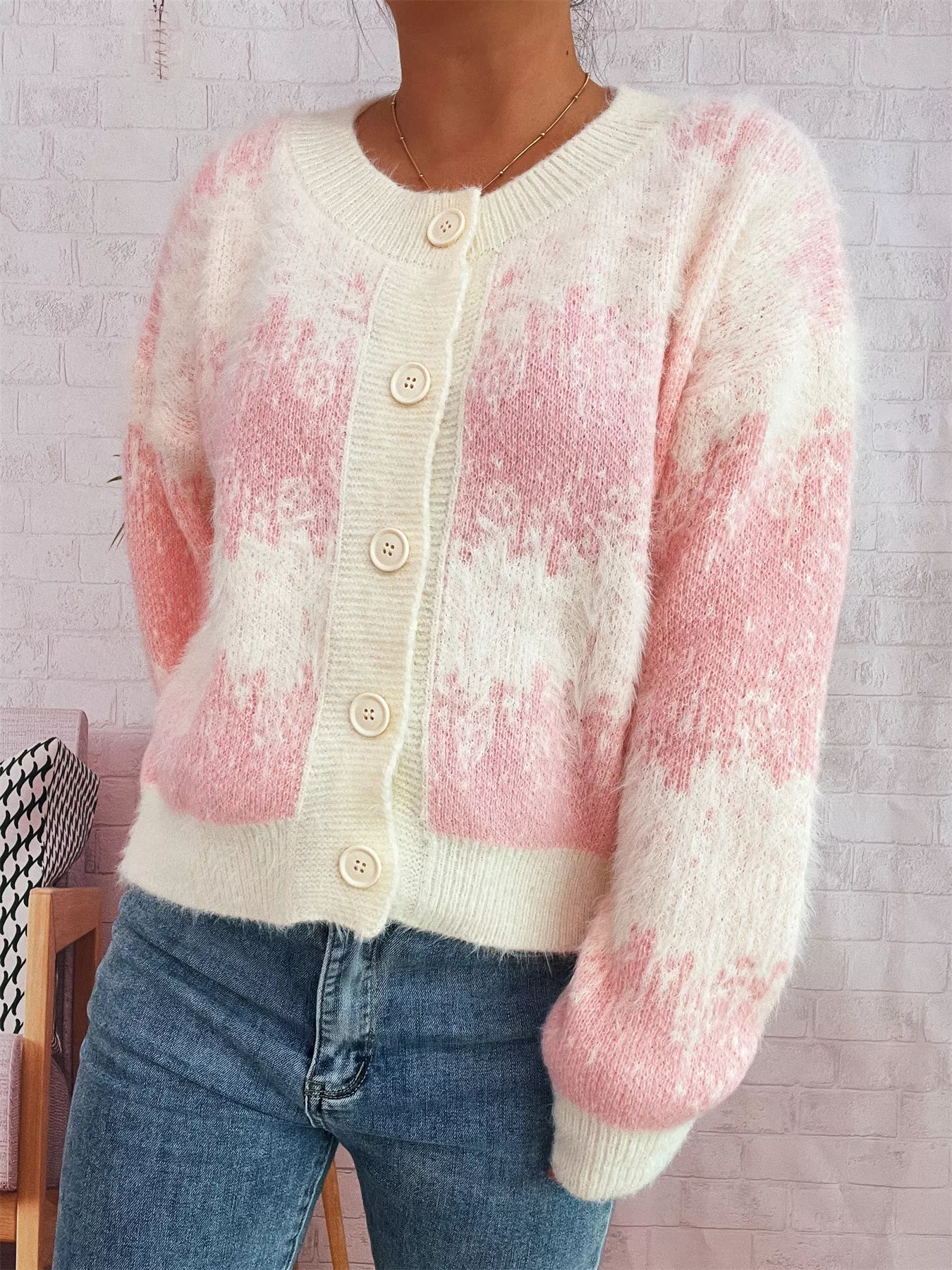 Ribbed Hem Button Up Cardigan - Image 7
