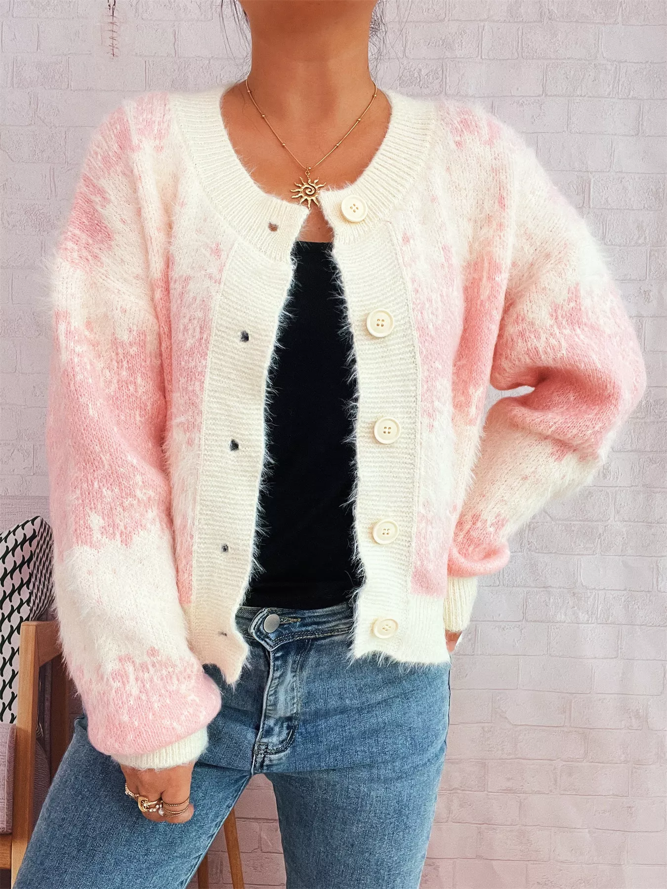 Ribbed Hem Button Up Cardigan - Image 8