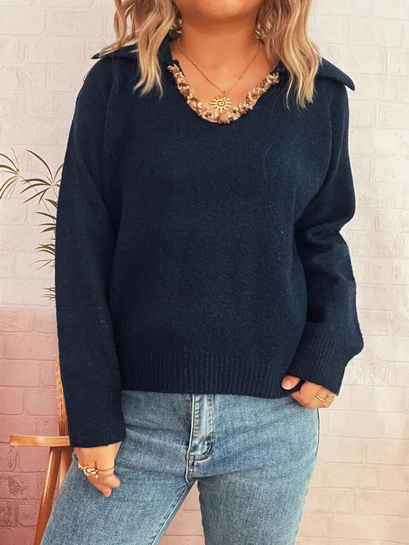 Ribbed Hem Raglan Sleeve Sweater - Image 19