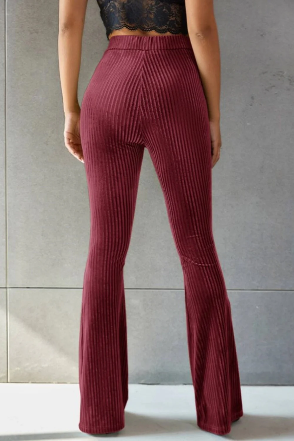 Ribbed High Waist Flare Pants - Image 13