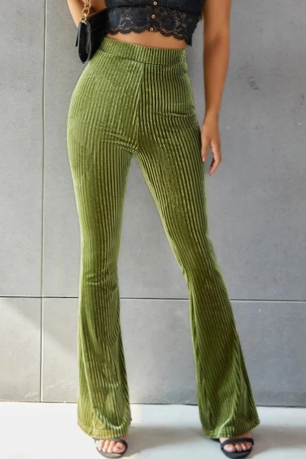 Ribbed High Waist Flare Pants - Image 17