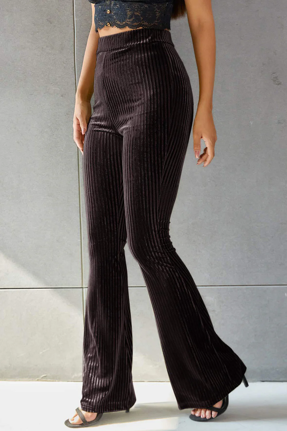 Ribbed High Waist Flare Pants - Image 19