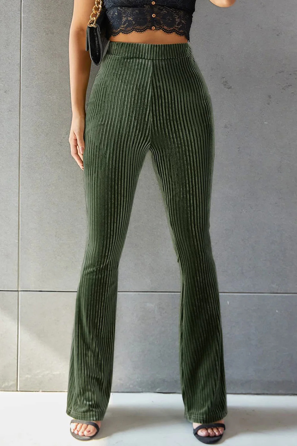 Ribbed High Waist Flare Pants - Image 21