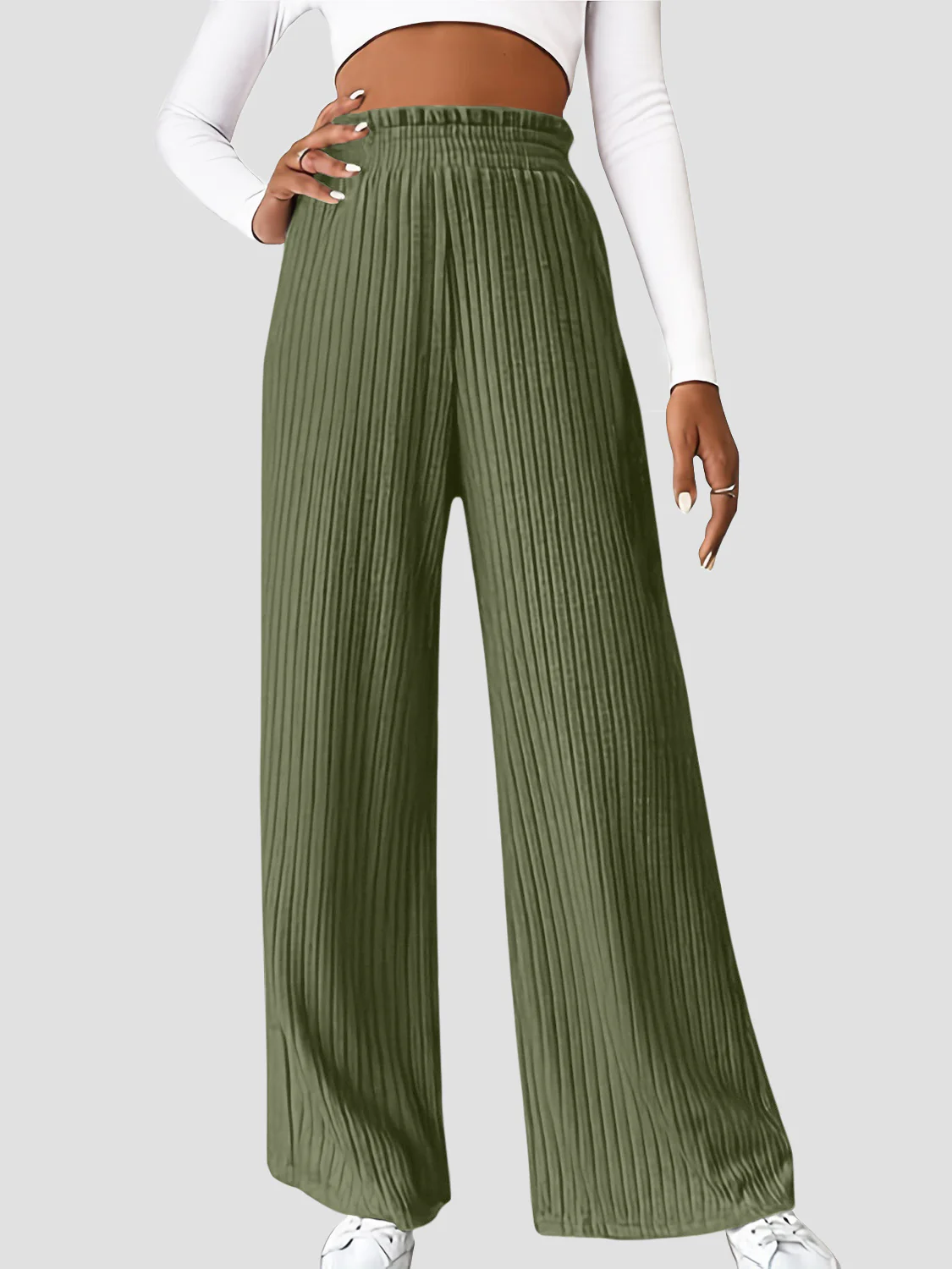Ribbed High Waist Pants - Image 4