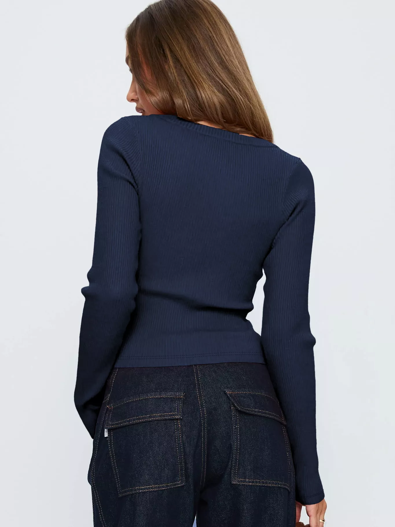 Ribbed Knit Button-Down Cardigan - Image 11