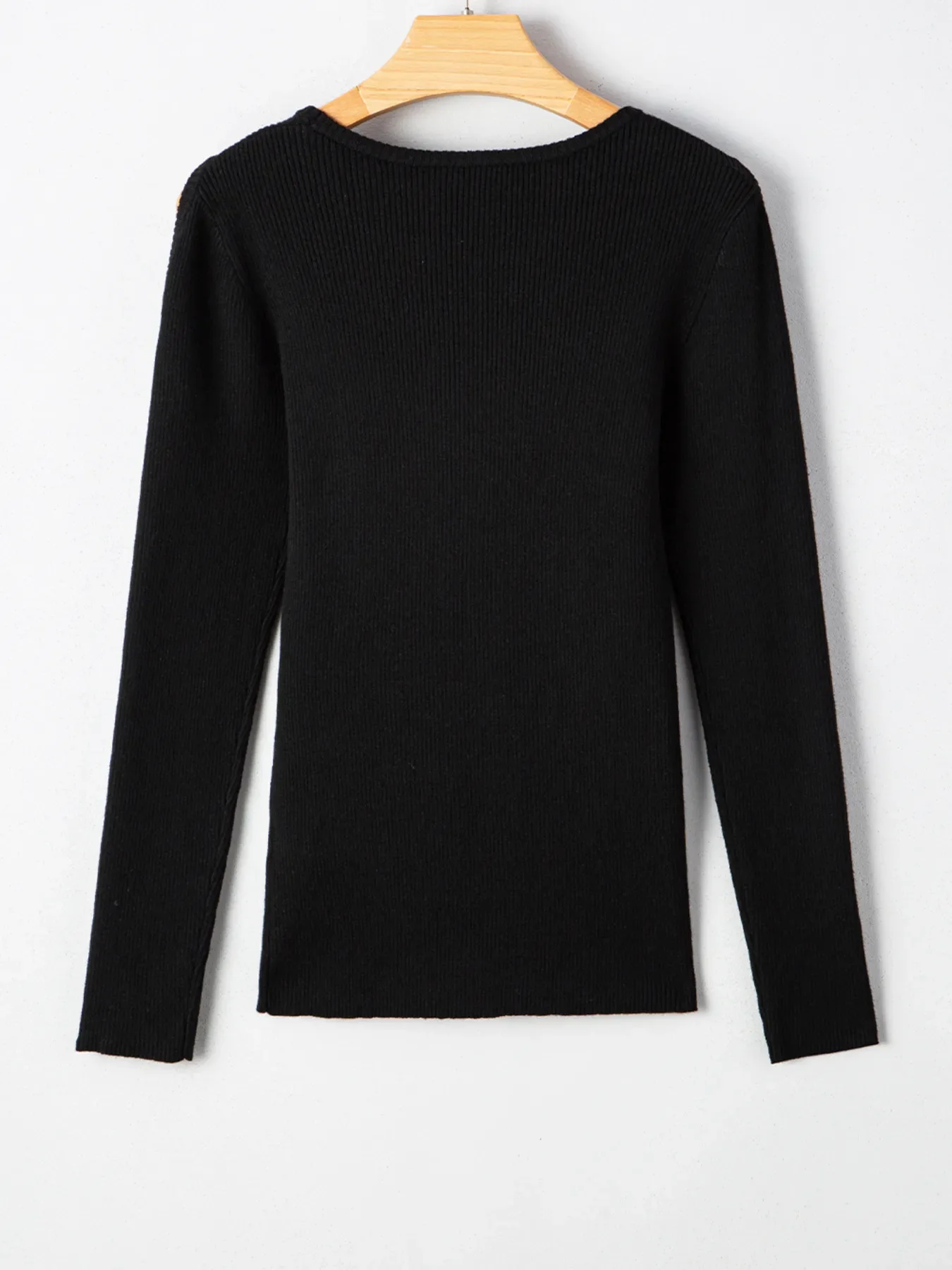 Ribbed Knit Cold Shoulder Sweater - Image 6