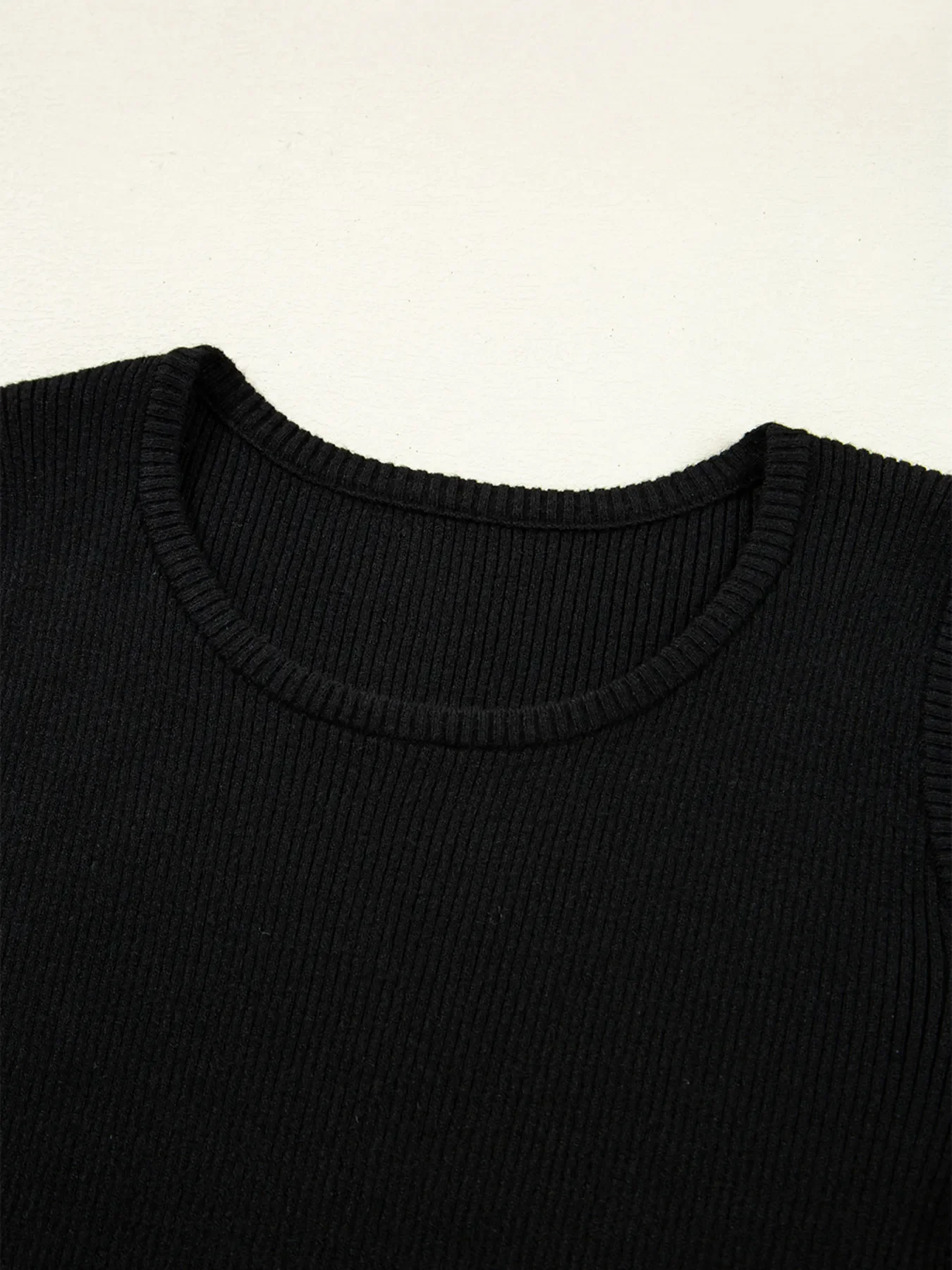 Ribbed Knit Cold Shoulder Sweater - Image 7