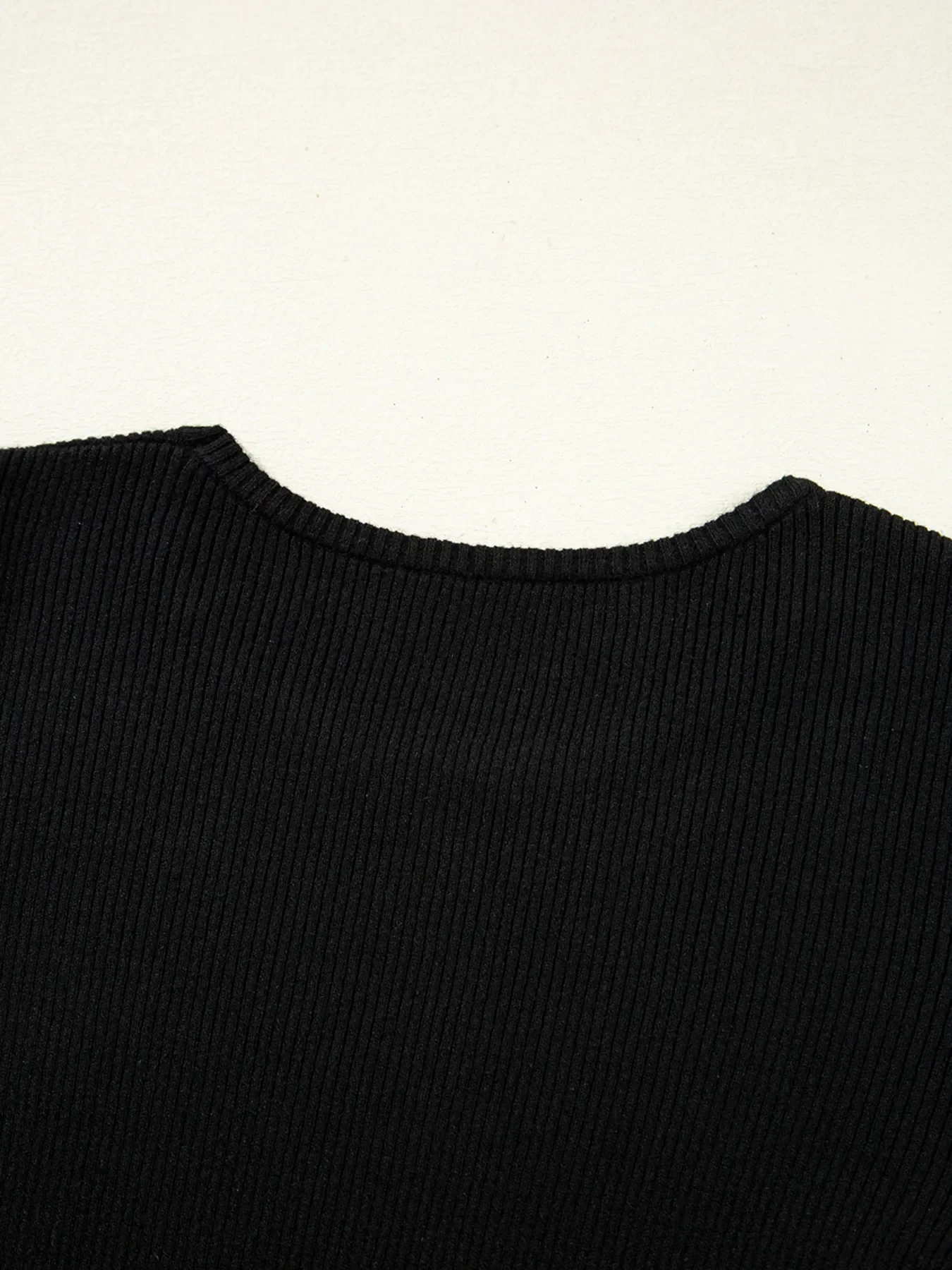 Ribbed Knit Cold Shoulder Sweater - Image 8