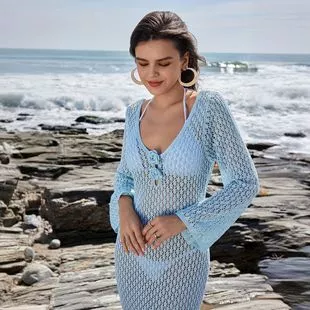 Ribbed Knit Long Sleeve Romper - Image 4