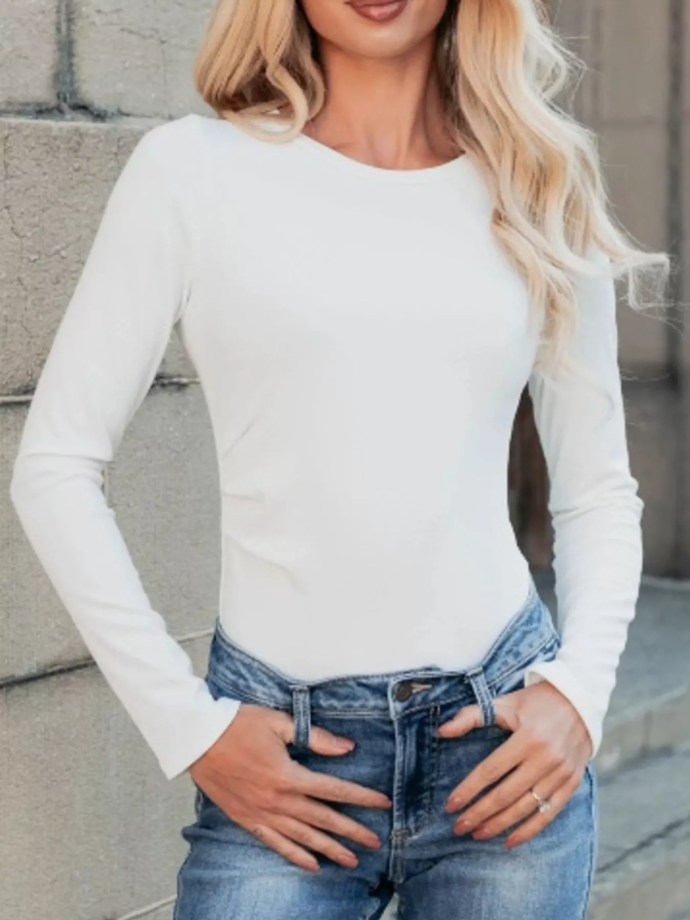 Ribbed Long Sleeve Fitted Bodysuit - Image 8