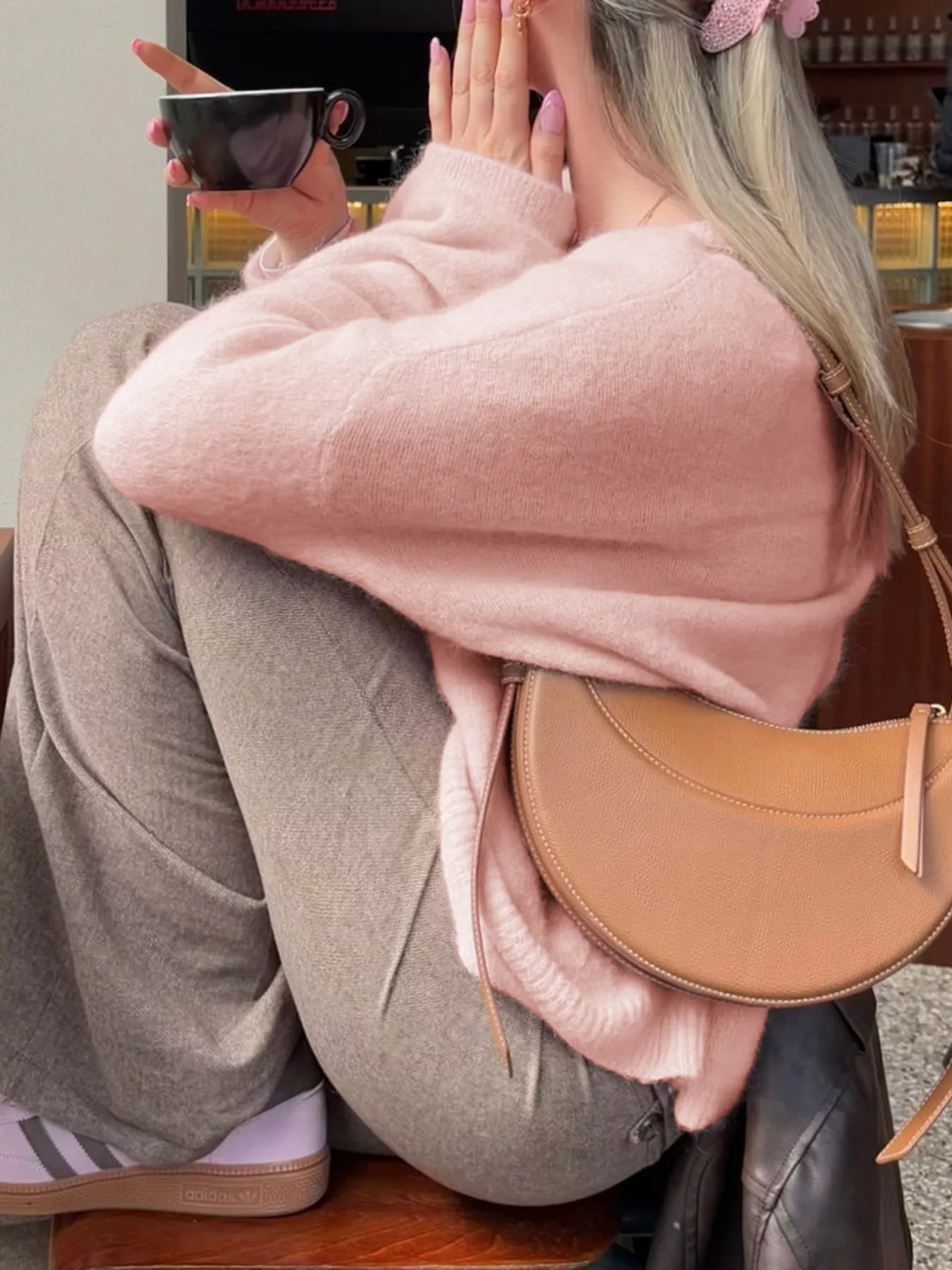 Ribbed Round Neck Dropped Shoulder Sweater - Image 11