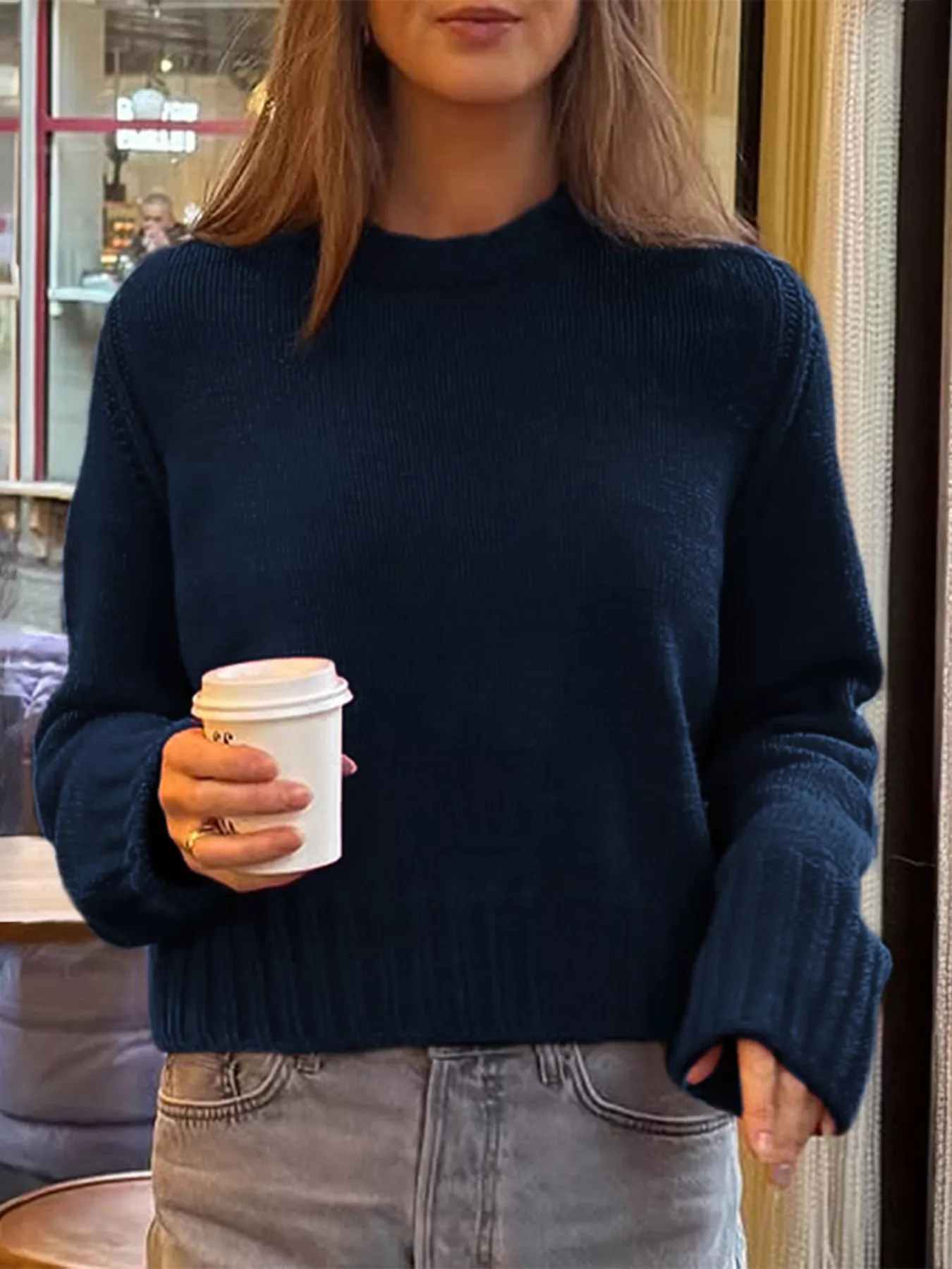 Ribbed Round Neck Sweater - Image 11