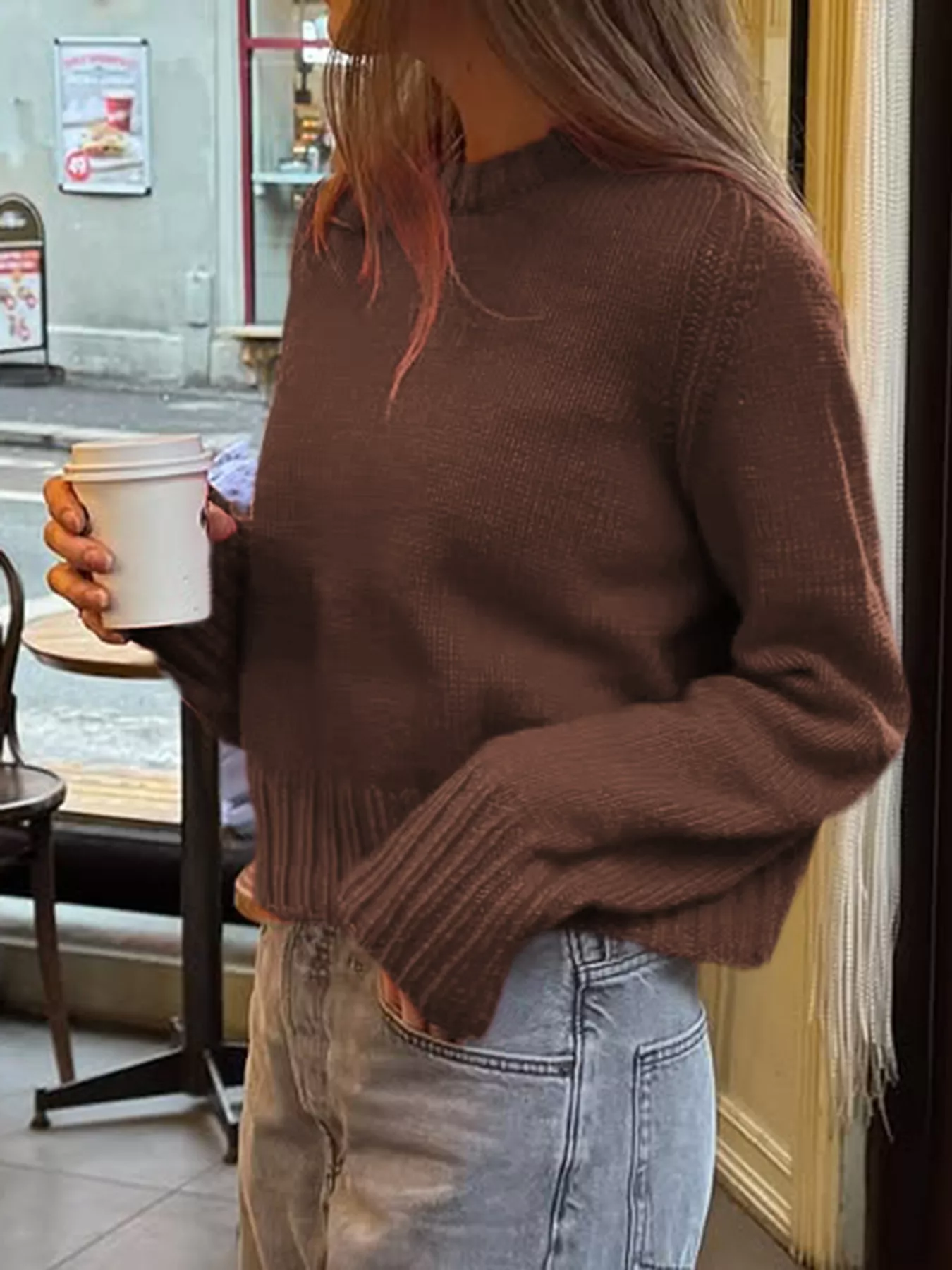 Ribbed Round Neck Sweater - Image 2