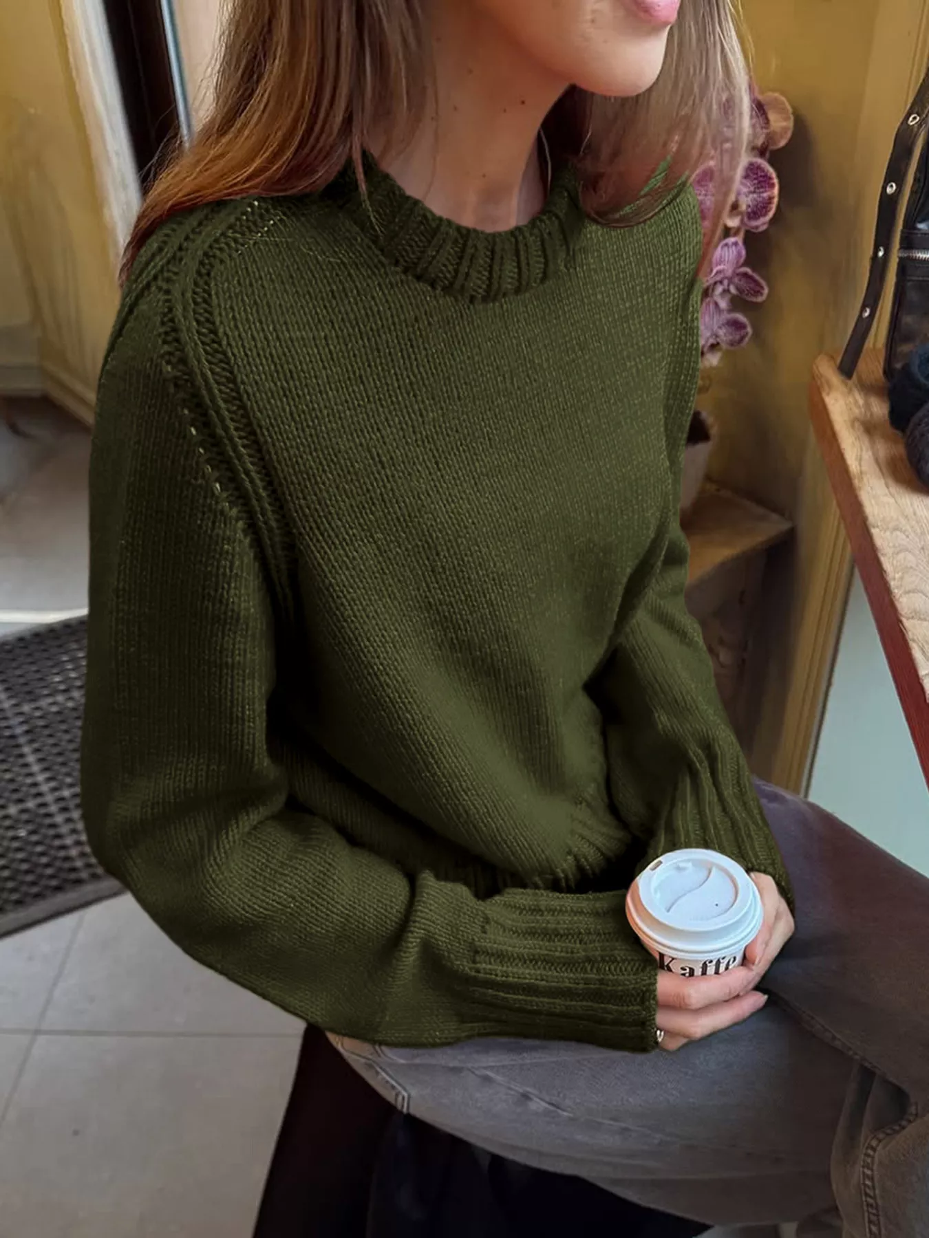 Ribbed Round Neck Sweater - Image 6